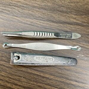 VTG Millers Forge Small Vanity Collectibles Tweezers, Nail Clipper, Blemish Tool